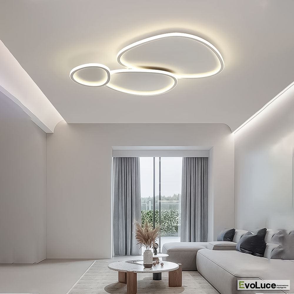 "BIGSTONE" - Lampadario Design 100W con Telecomando per Regolazione Temperatura Colore e Luminosità
