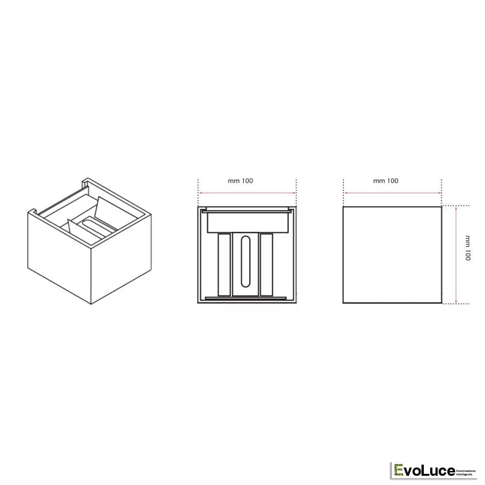 "CUBO" - Applique da parete di Design 12w