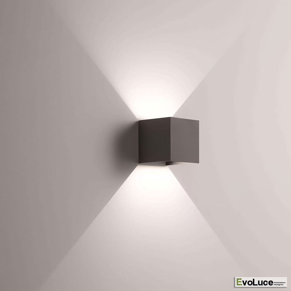 Calda 3000k / Grigio / 12w "CUBO" - Applique da parete di Design 12w