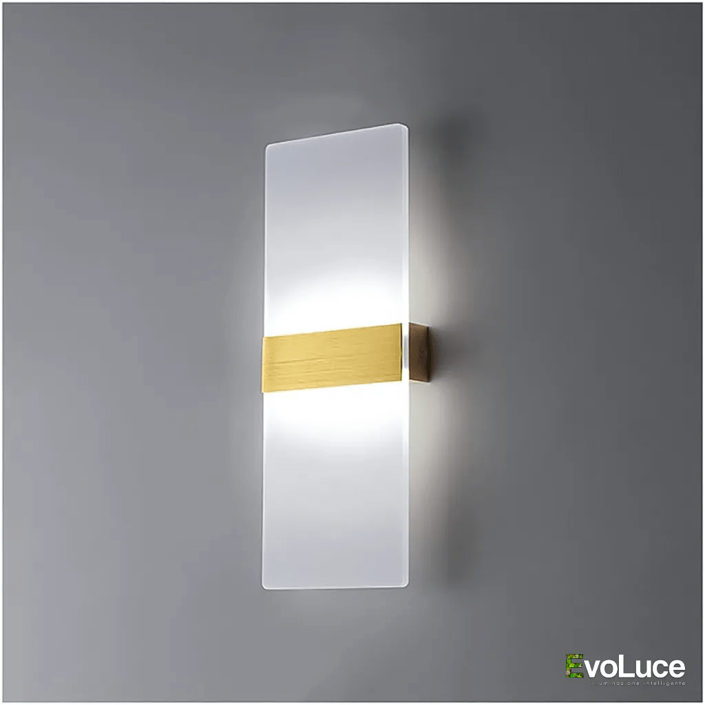 Calda 3000k / Ottone Satinato "ELEGANCE" - Applique da parete Design 8w