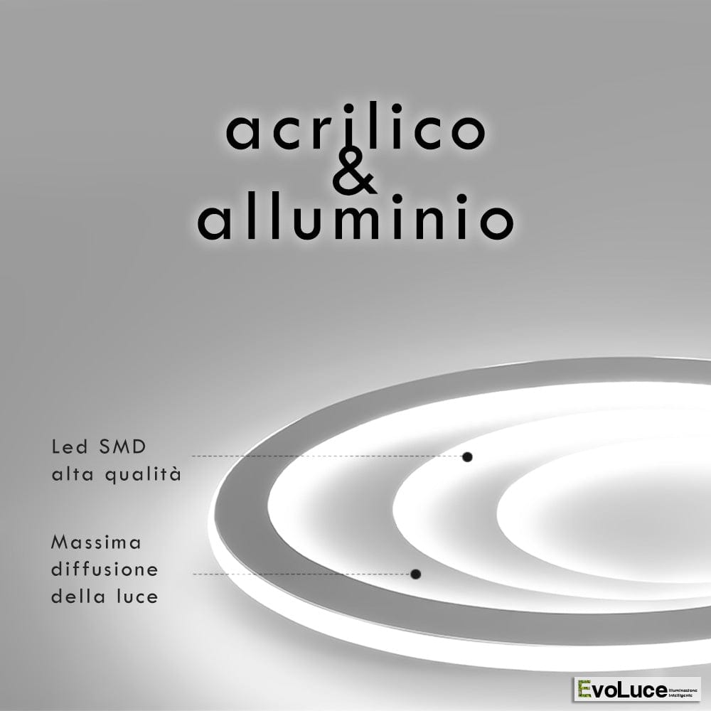 Lampadari e Pendenti "FUSE" - Lampadario Design Classic 70W LED con Regolazione Intensità e Temperatura Colore