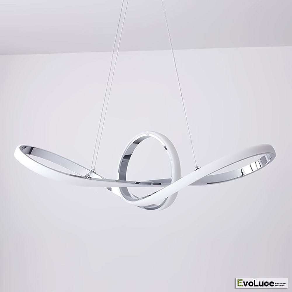 Lampadari e Pendenti Calda 3000k / Acciaio Cromato "INFINITO" - Lampadario Design 57W