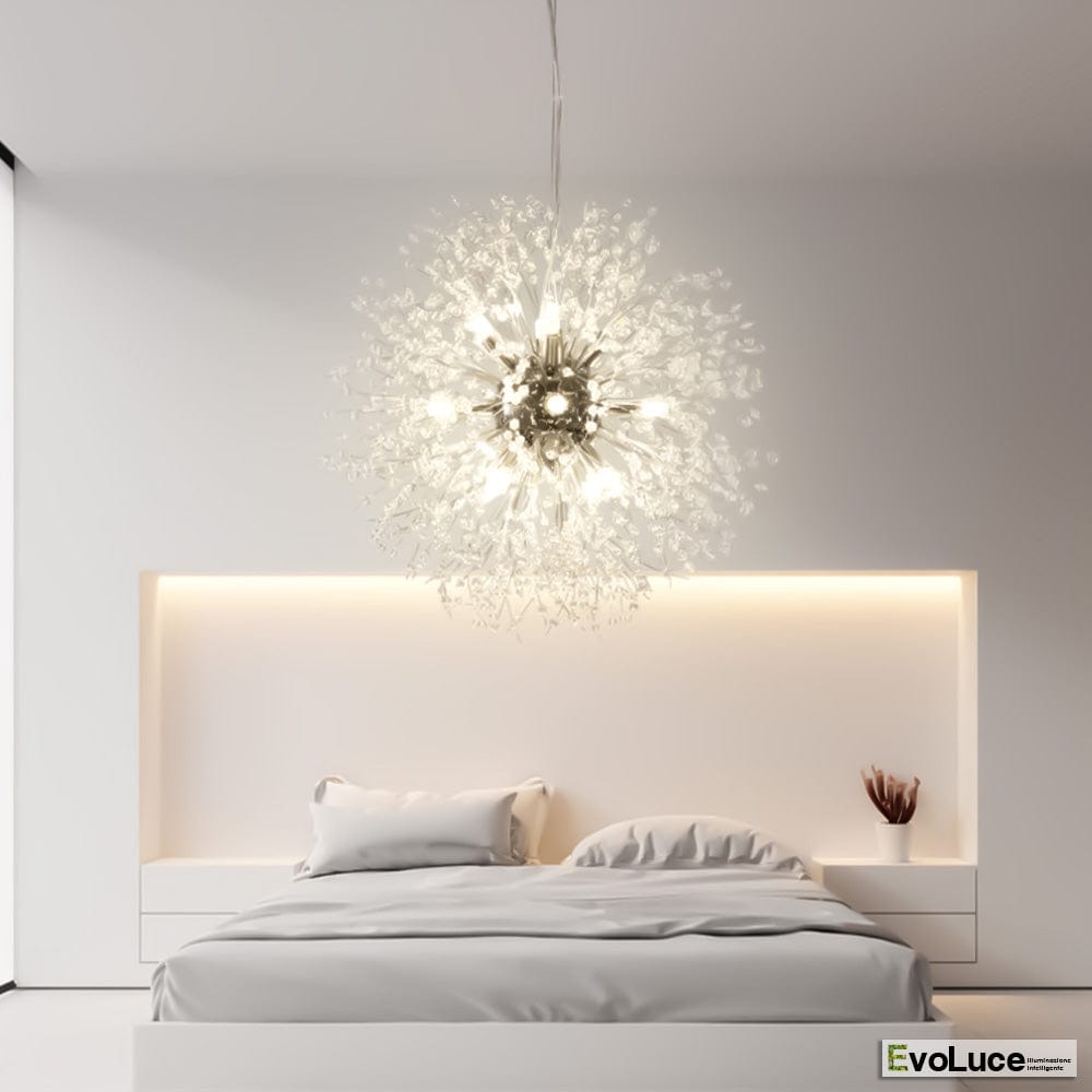 Lampadari e Pendenti Argento / Si "NATURA" - Lampadario Design Cristallo K9