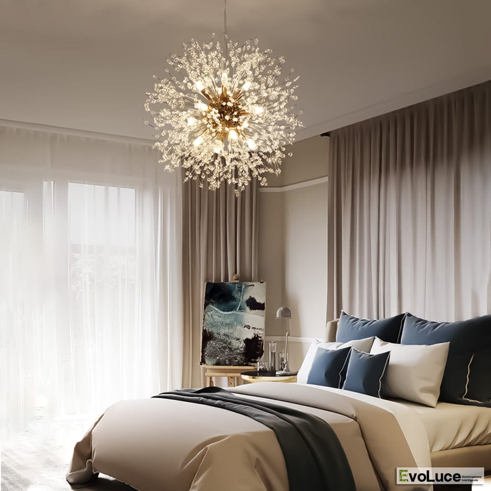 Lampadari e Pendenti Oro / Si "NATURA" - Lampadario Design Cristallo K9