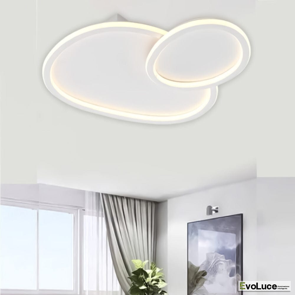 Lampadari e Pendenti "STONE" - Lampadario Design 45W con Telecomando per Regolazione Temperatura Colore e Luminosità