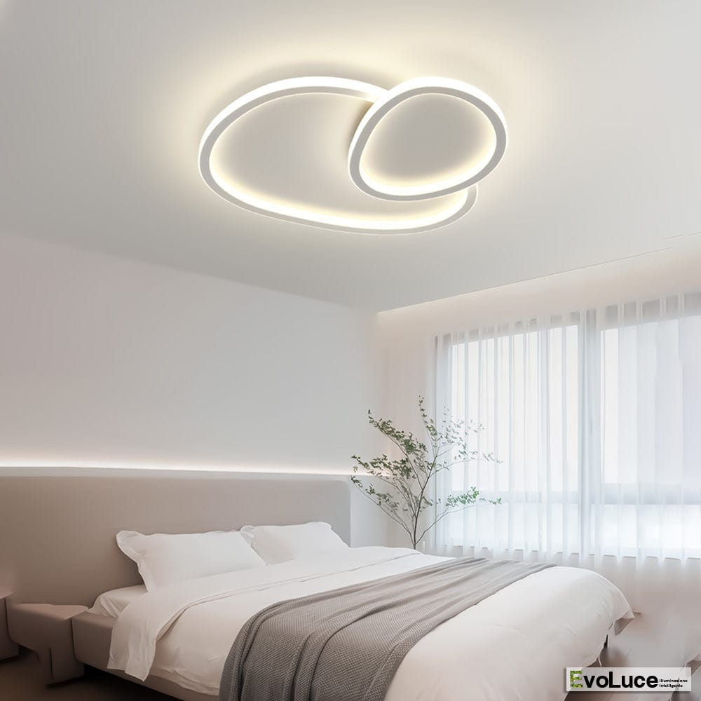Lampadari e Pendenti "STONE" - Lampadario Design 45W con Telecomando per Regolazione Temperatura Colore e Luminosità