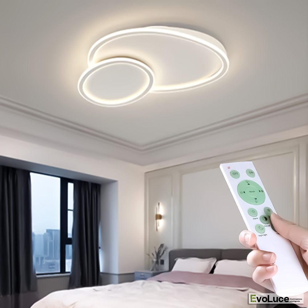 Lampadari e Pendenti "STONE" - Lampadario Design 45W con Telecomando per Regolazione Temperatura Colore e Luminosità