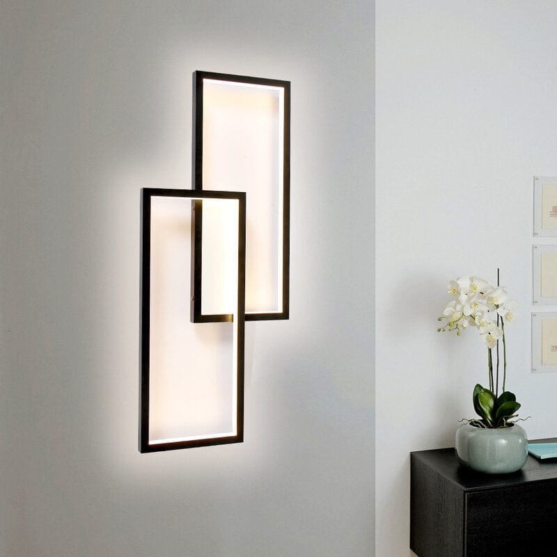 Lampade LED Calda 3000k / Nero "SQUARE-APP" - Applique da parete/soffitto 32W