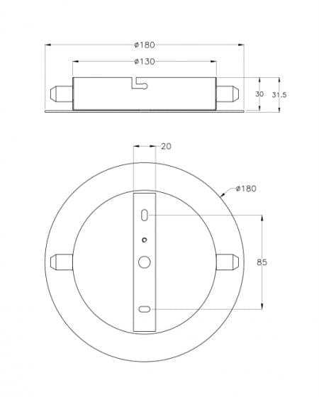 LILA by FABAS LUCE - Piastra 2 fori a uscita laterale MADE IN ITALY