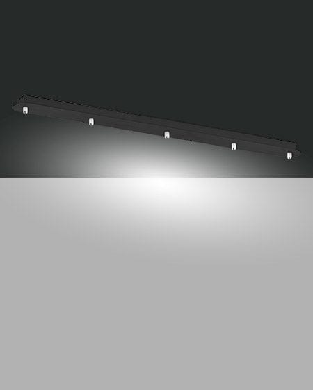 Nero LILA by FABAS LUCE - Piastra Lineare 5 fori sfalzati MADE IN ITALY