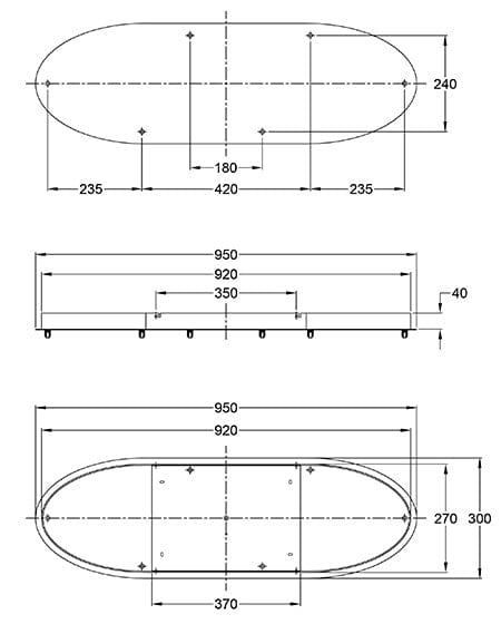 LILA by FABAS LUCE - Piastra Ovale 6 fori sfalzati MADE IN ITALY