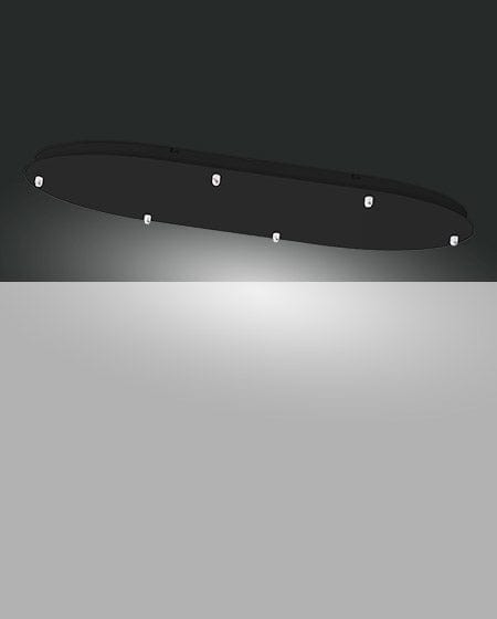 Nero LILA by FABAS LUCE - Piastra Ovale 6 fori sfalzati MADE IN ITALY