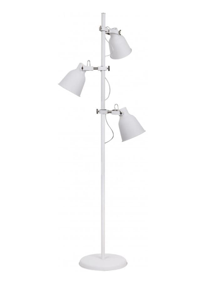 BIANCO Piantana da terra 3 lampade con accensioni separate + pulsante da terra - finitura BCO