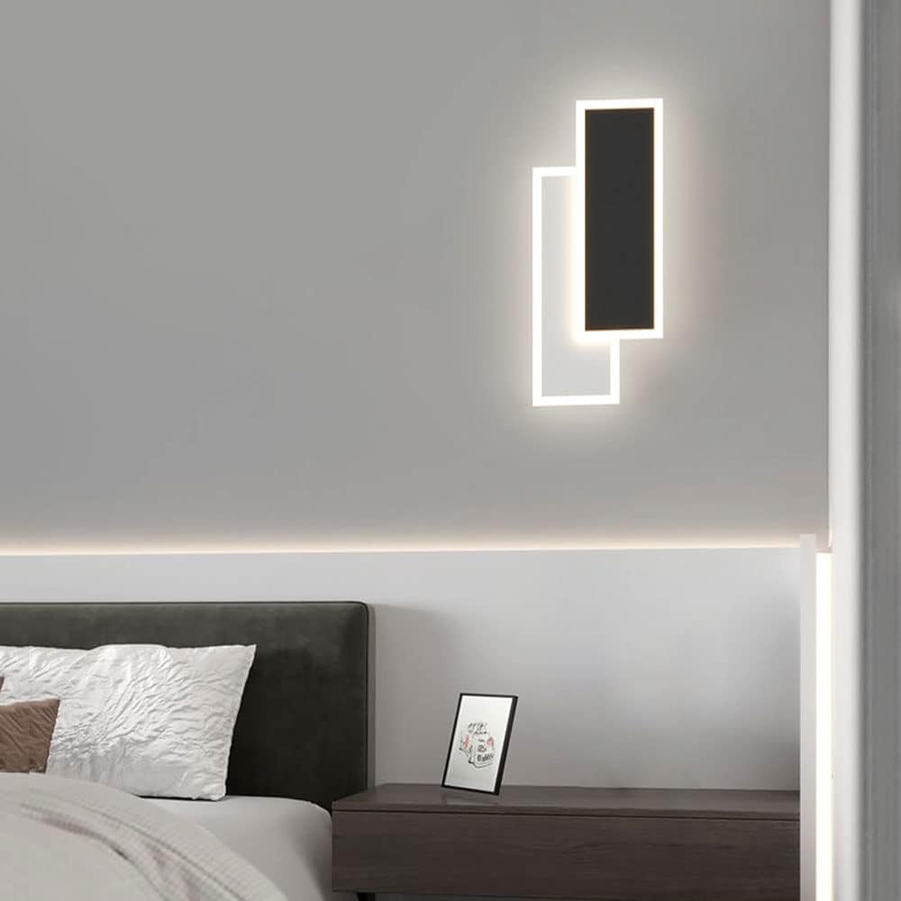 Nero e Bianco / 3 temperature in uno CCT- (3000K-4000K-6500K) Applique DAMA- Applique per interno 15W