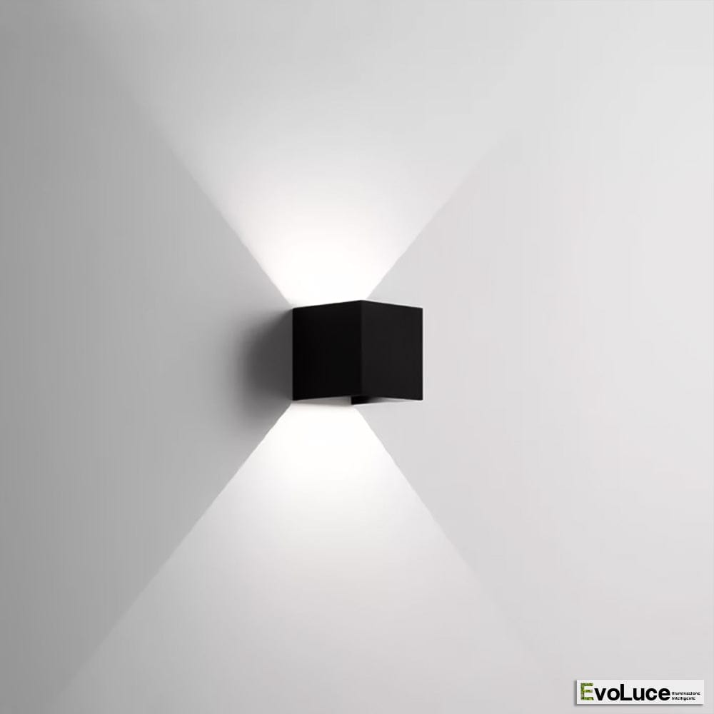 Calda 3000k / Nero / 12w &quot;CUBO&quot; - Applique da parete di Design 12w