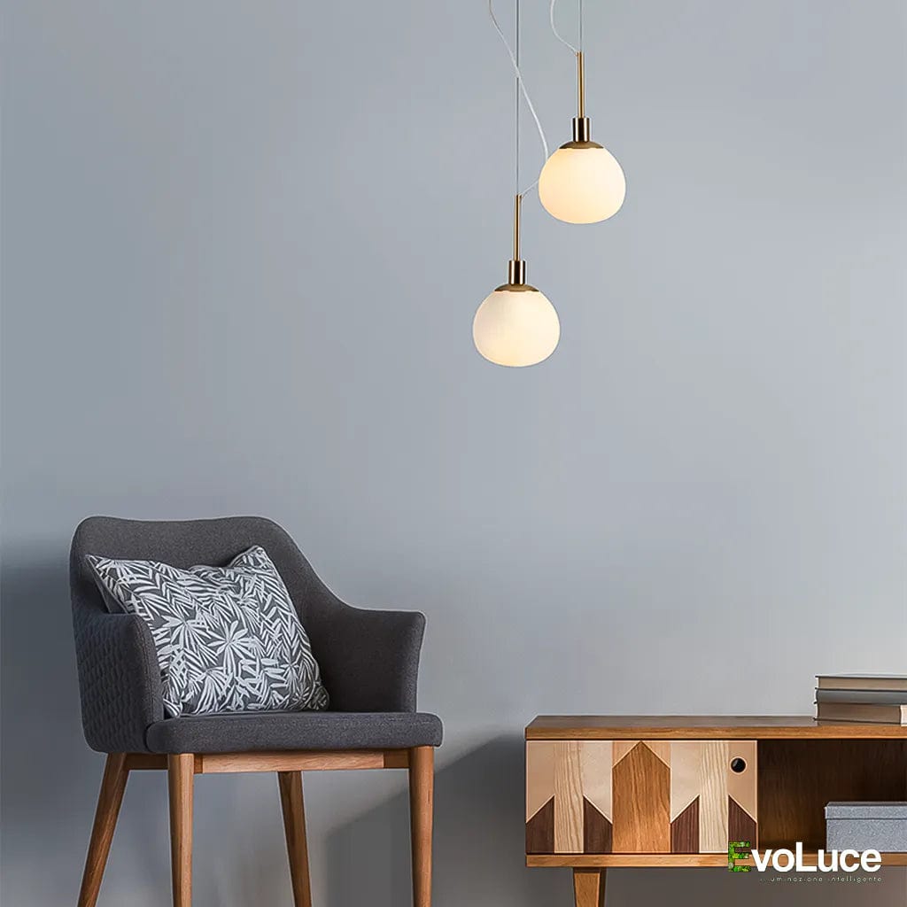 ERICH S1 - Pendente Singolo Luxury Sfera Asimmetrica con Lampadina E14