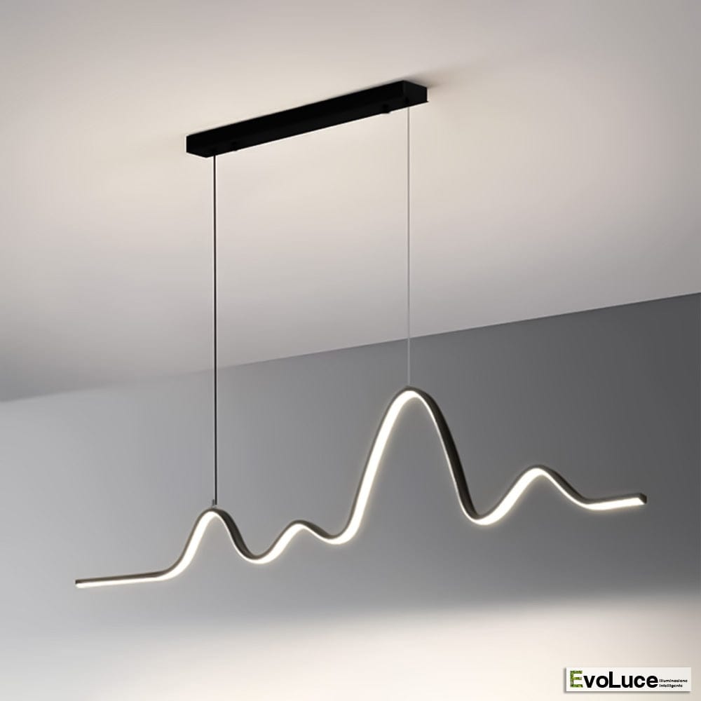 Lampadari e Pendenti Nero / Naturale 4000k &quot;BREATH&quot; - Lampadario Design Nordic 25W