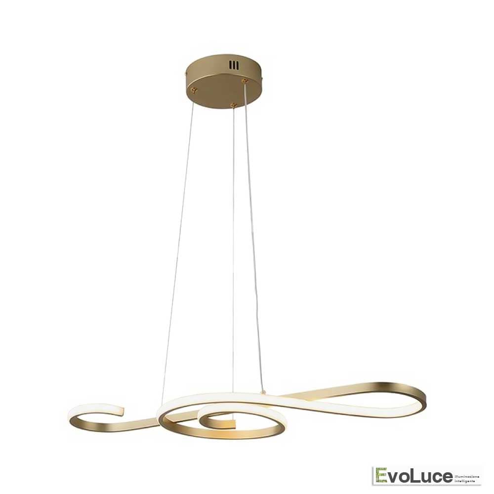 Lampadari e Pendenti Calda 3000k / Oro &quot;VIVALDI&quot; - Lampadario Design LED 18W