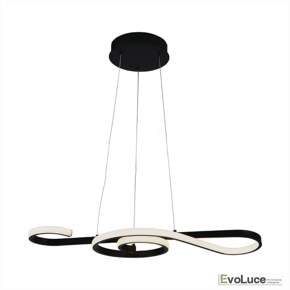 Lampadari e Pendenti Calda 3000k / Nero &quot;VIVALDI&quot; - Lampadario Design LED 18W