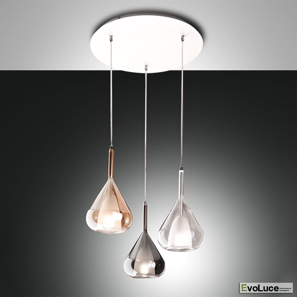 LILA 3 by FABAS LUCE - Lampadario Luxury in vetro soffiato a mano MADE IN ITALY