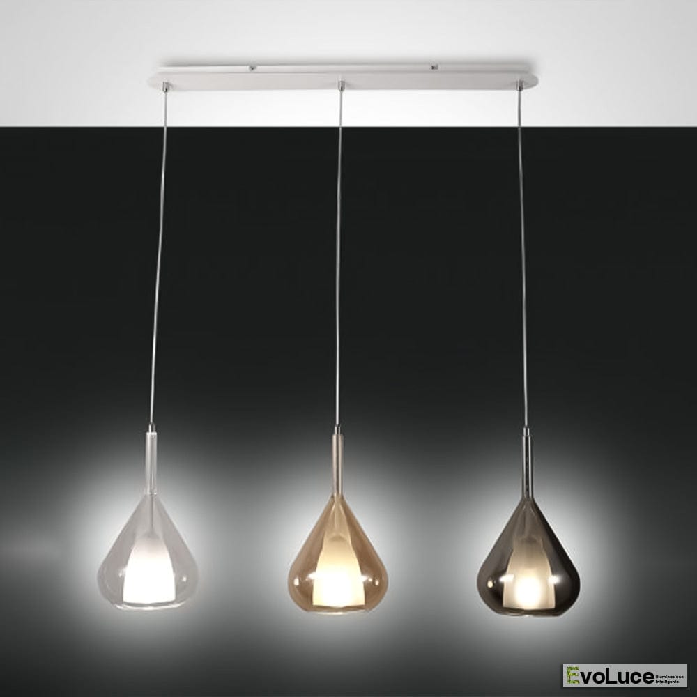 LILA 3 LINEARE by FABAS LUCE - Lampadario Luxury in vetro soffiato a mano MADE IN ITALY