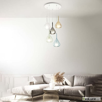 LILA 5 by FABAS LUCE - Lampadario Luxury in vetro soffiato a mano MADE IN ITALY