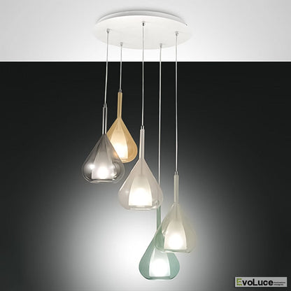 LILA 5 by FABAS LUCE - Lampadario Luxury in vetro soffiato a mano MADE IN ITALY