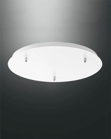 Bianco / 50cm LILA by FABAS LUCE - Piastra Tonda 3 fori sfalzati MADE IN ITALY