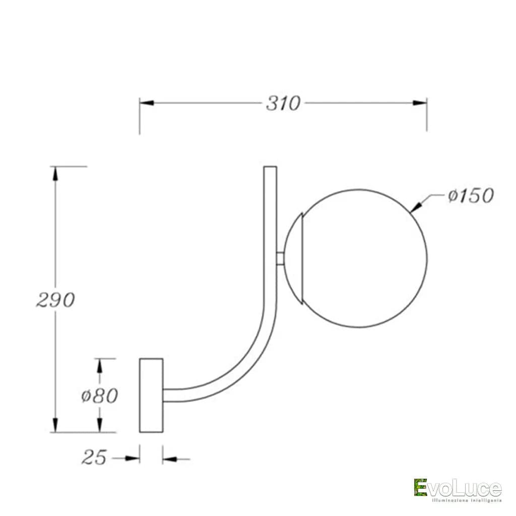 RENDEZ-VOUZ AP - Applique Design In Stile Retrò con Lampadina E14